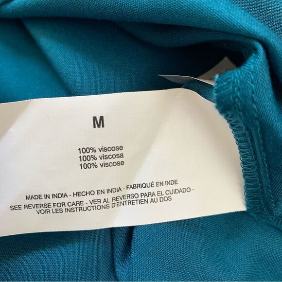 Jessica Simpson Leslie Boho Flare Sleeve Teal Blouse Size Medium NWT - Picture 5 of 6